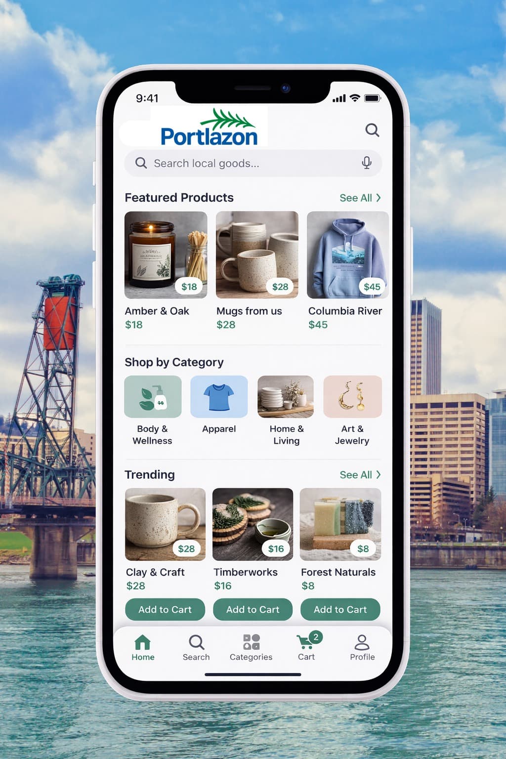 Portlazon mobile app preview