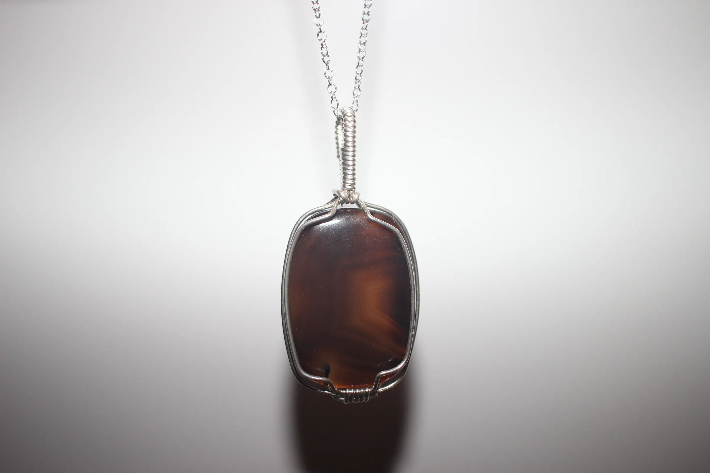 Montana Agate Necklace Argentium Sterling Silver image 1