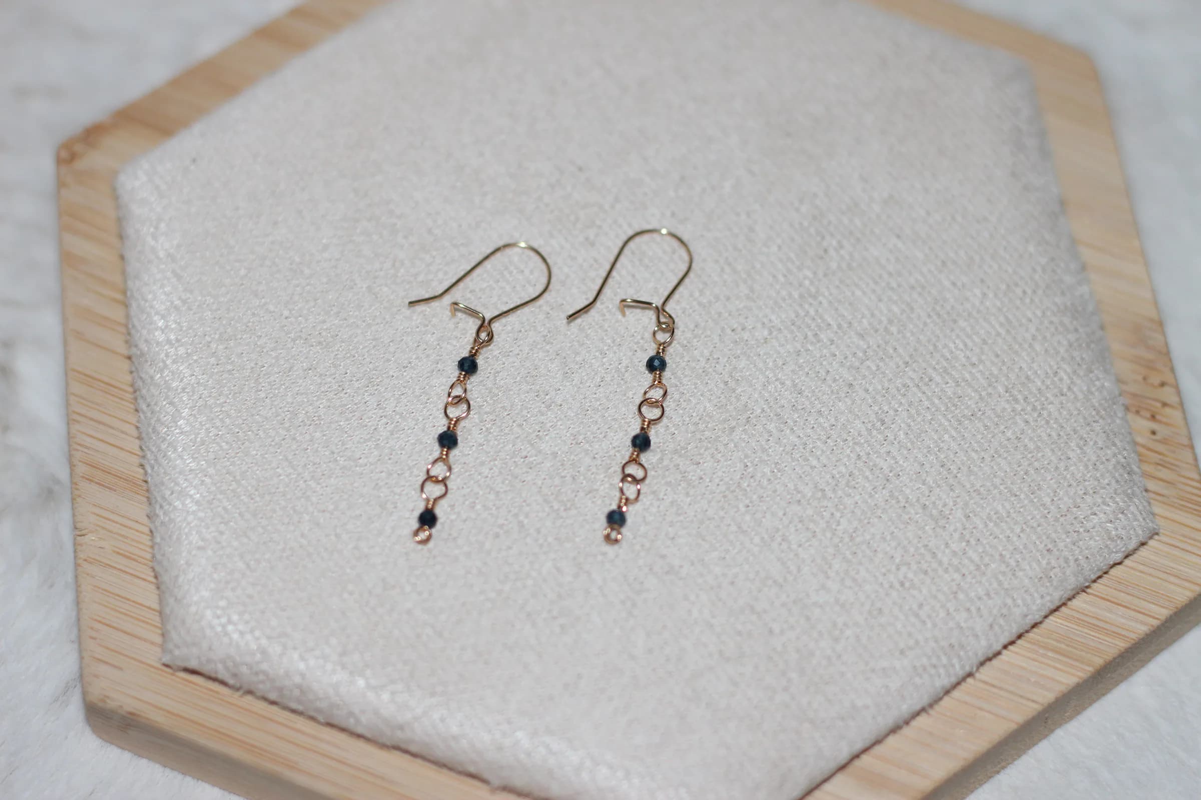 Sapphire Earrings Gold Filled image 1