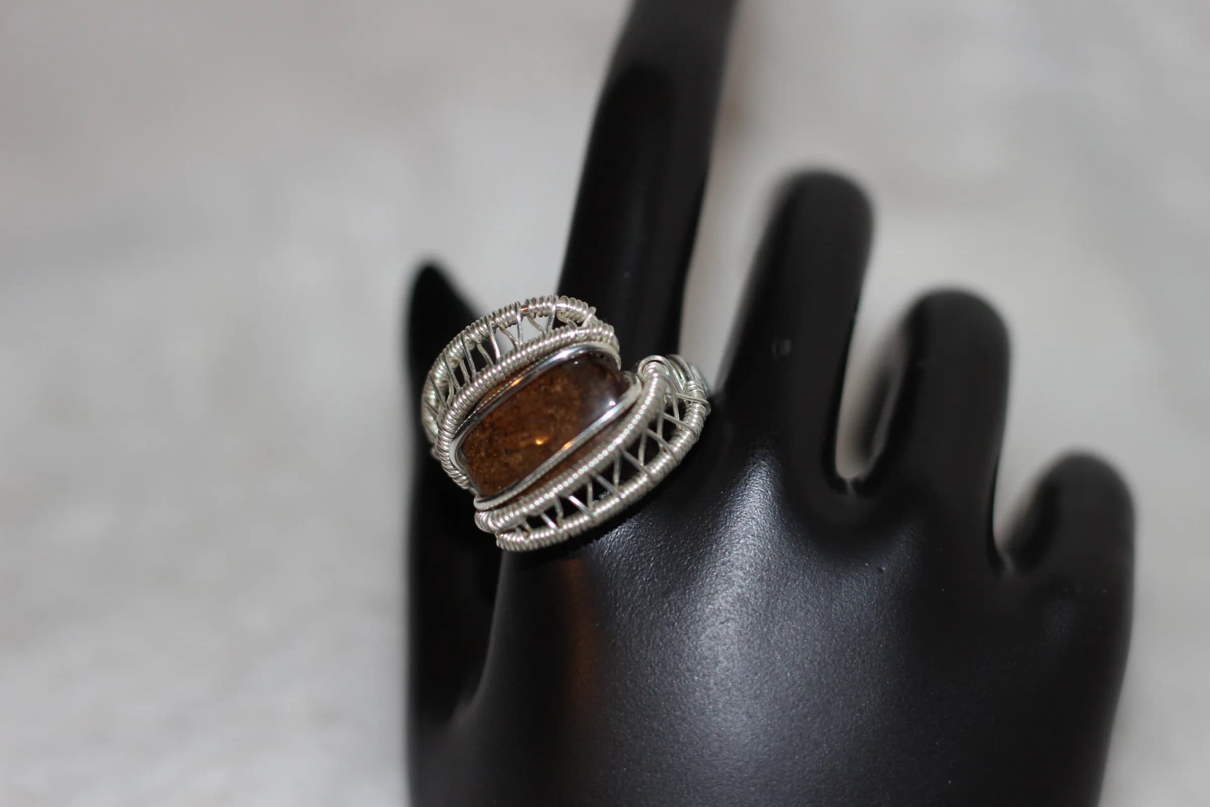 Bronzite Ring Silver Filled image 1