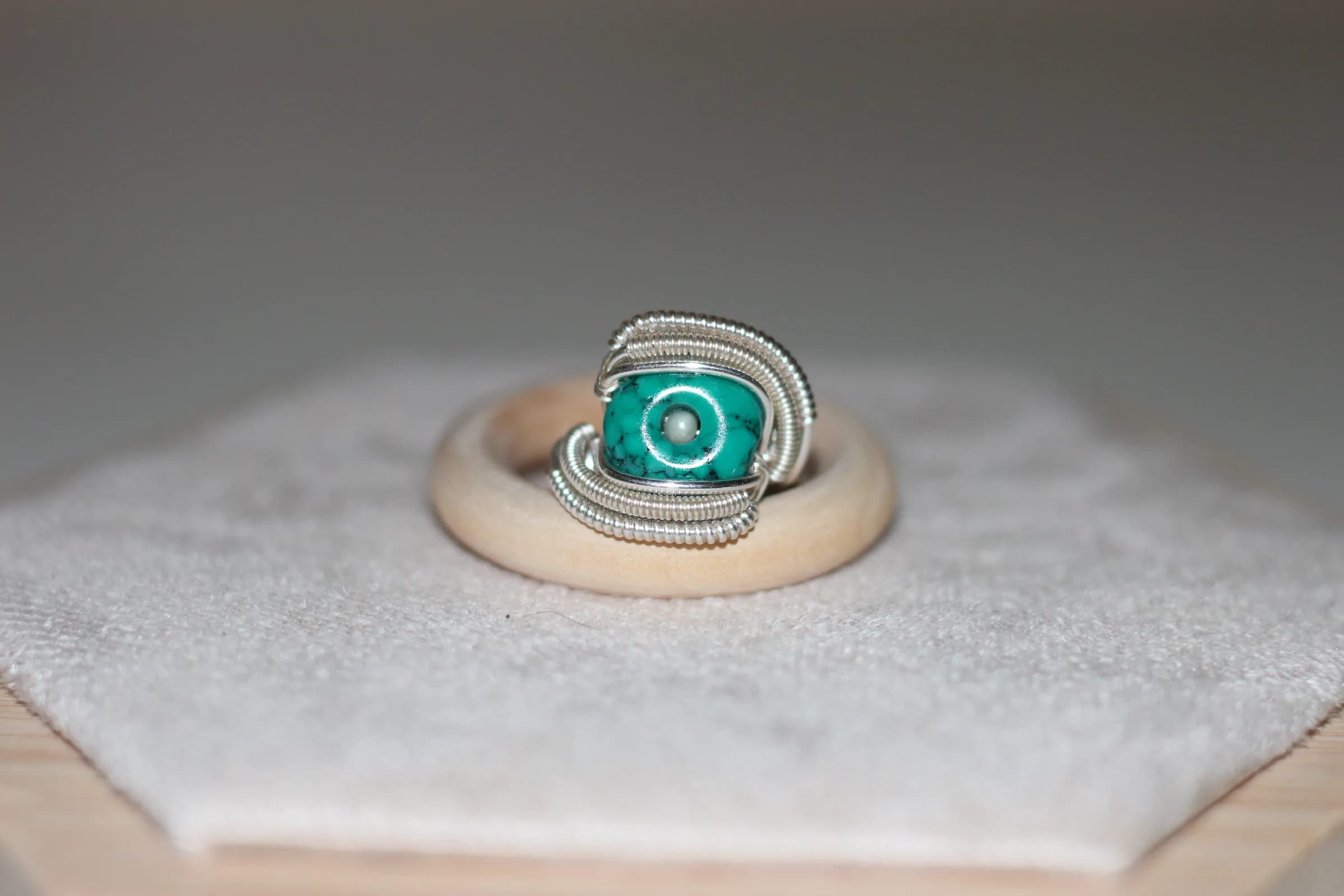 Turquoise Ring Silver Filled image 1