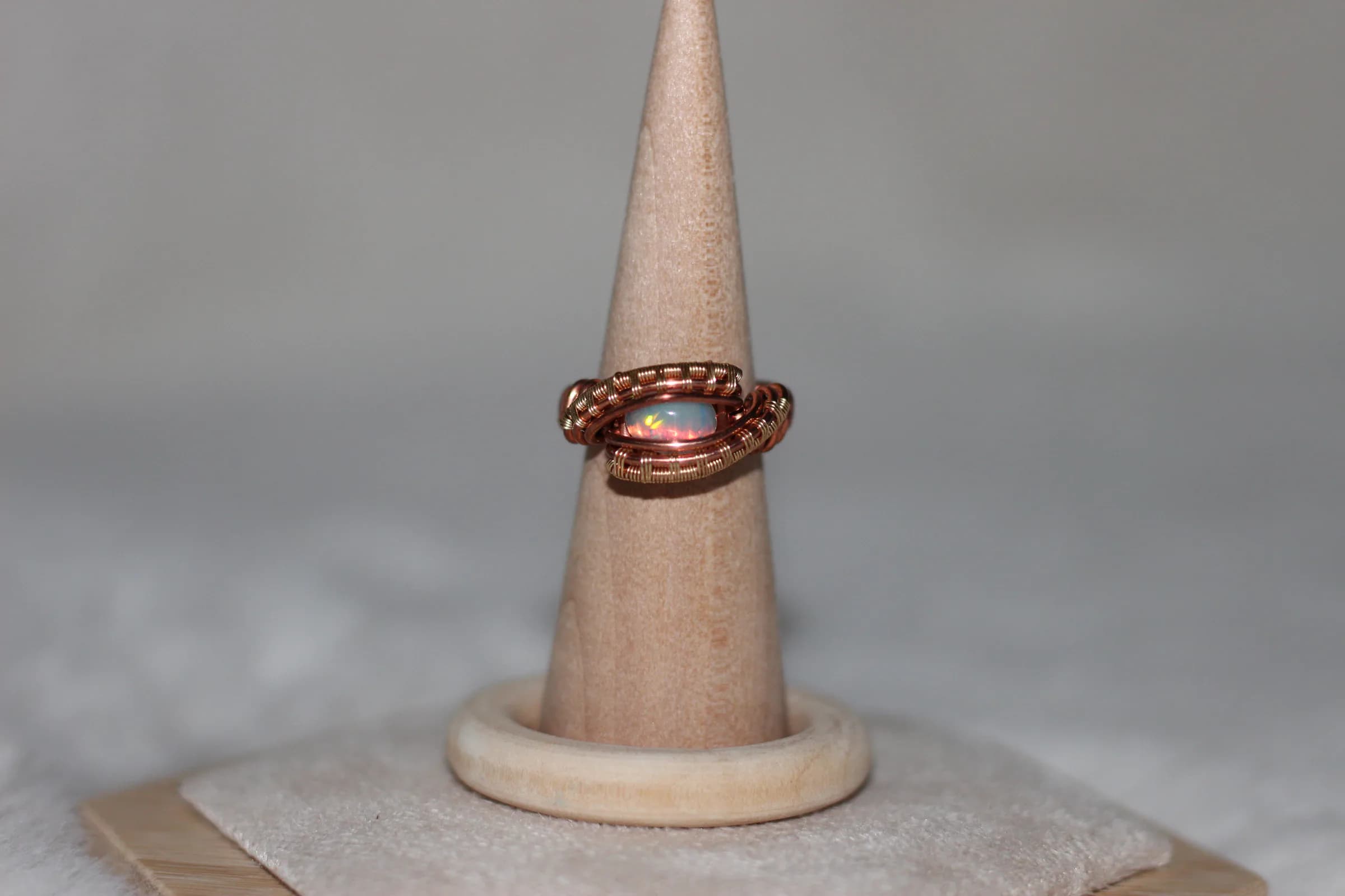 Ethiopian Opal Ring Copper and Gold Filled image 1