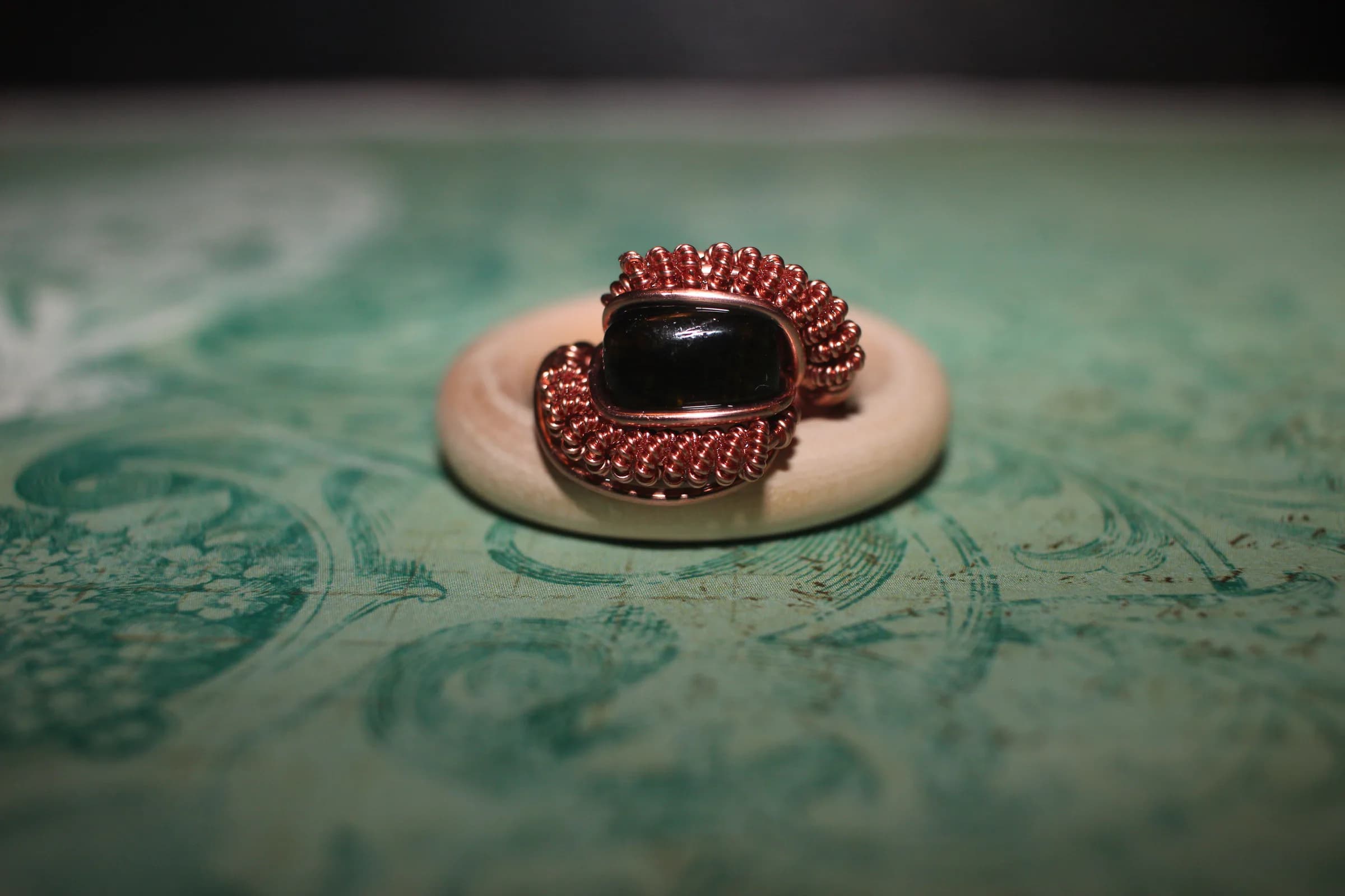 Green Tourmaline Ring Copper image 1