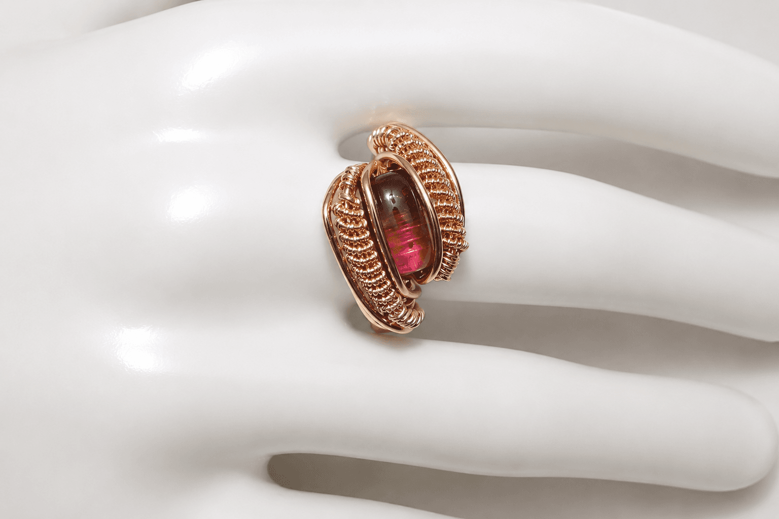 Pink Tourmaline Ring Gold Filled image 1