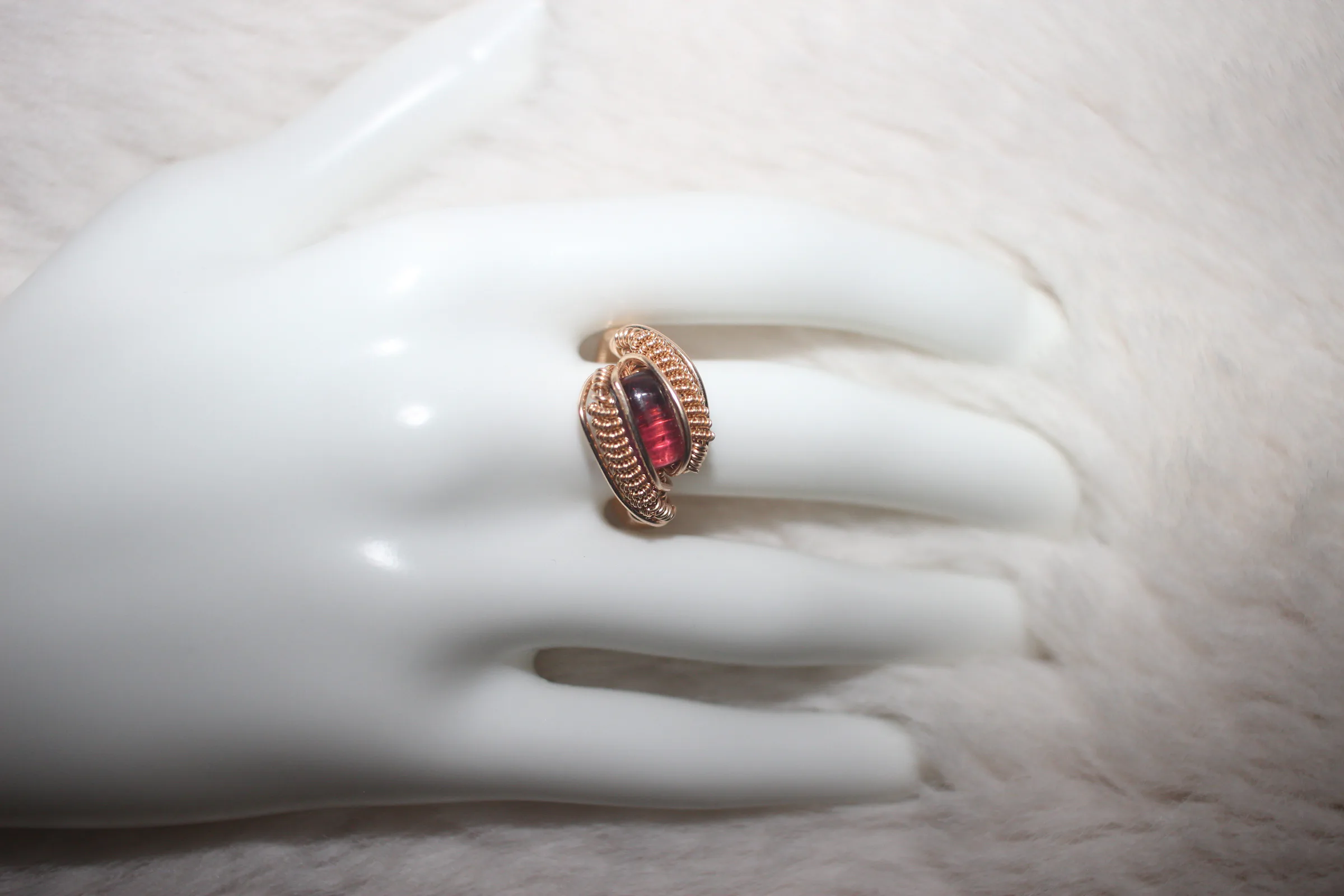 Pink Tourmaline Ring Gold Filled image 1