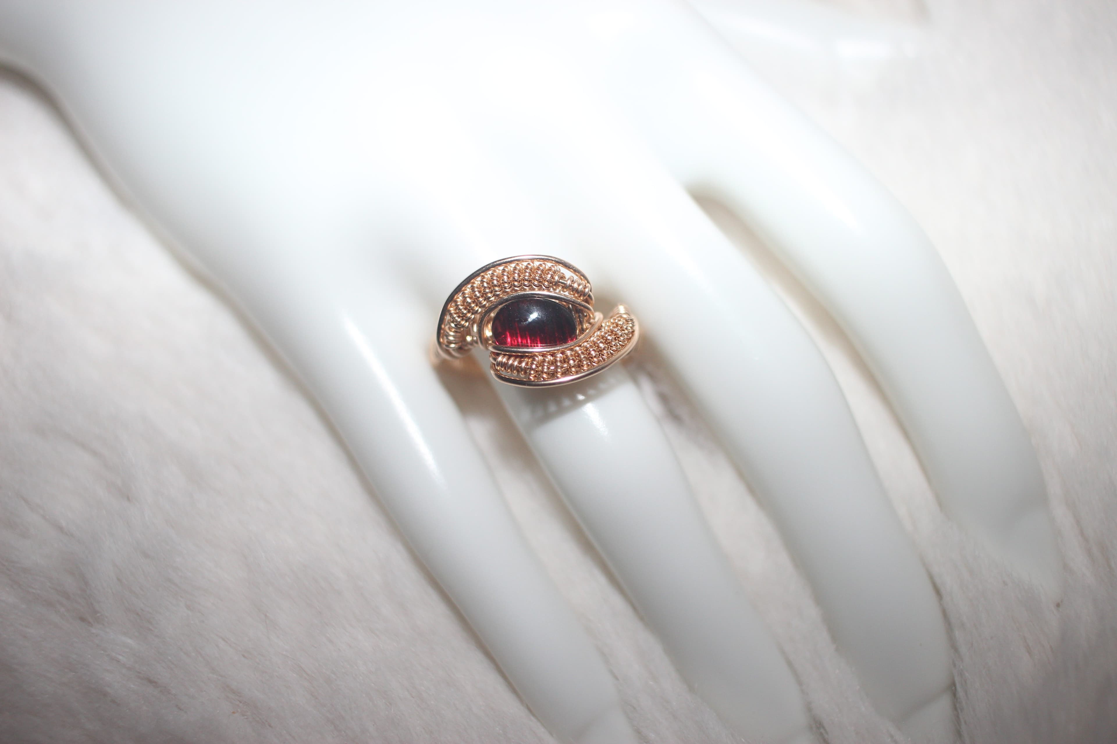Garnet Ring Gold Filled image 1