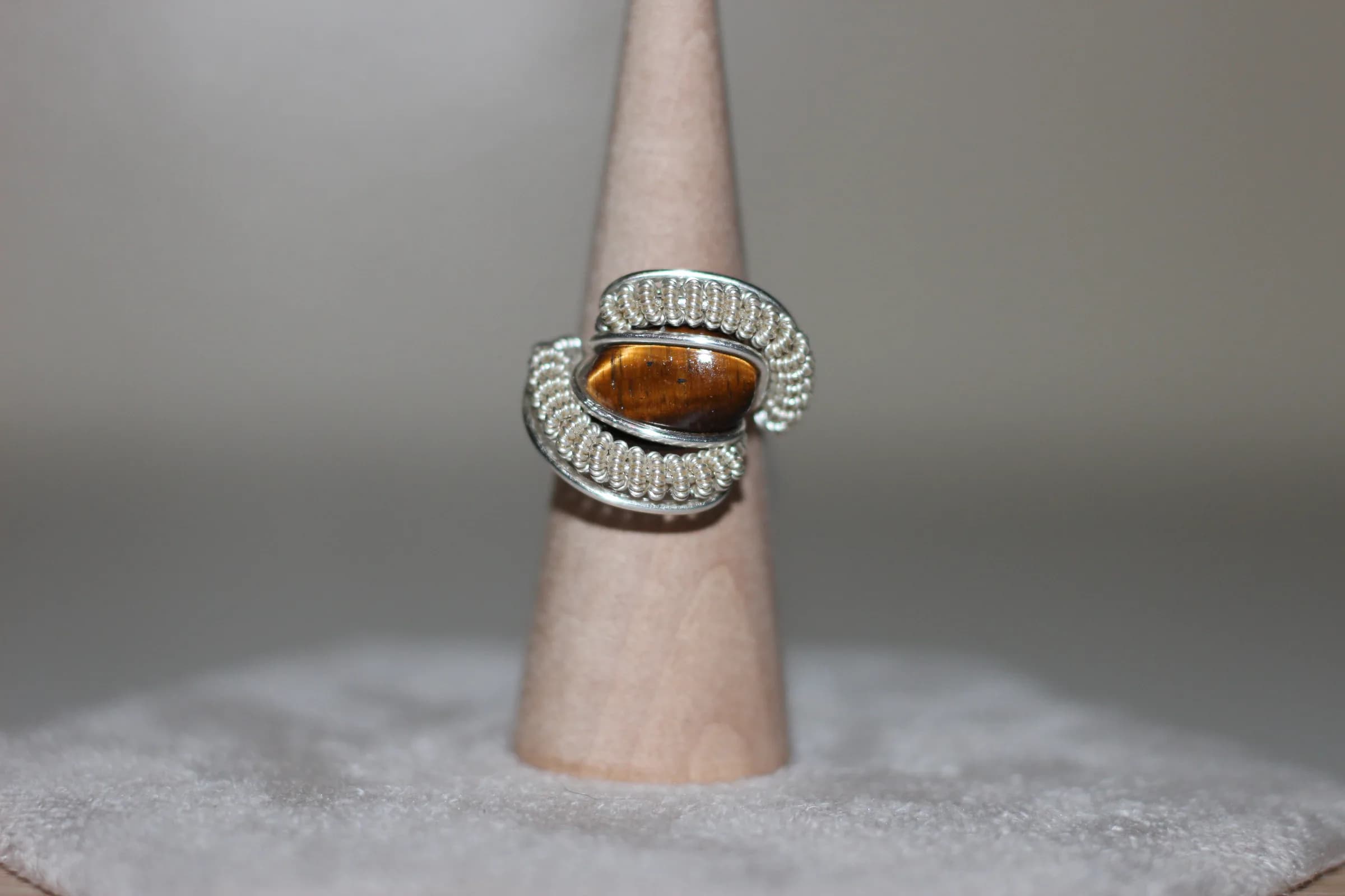 Tigers Eye Ring Silver Filled image 1