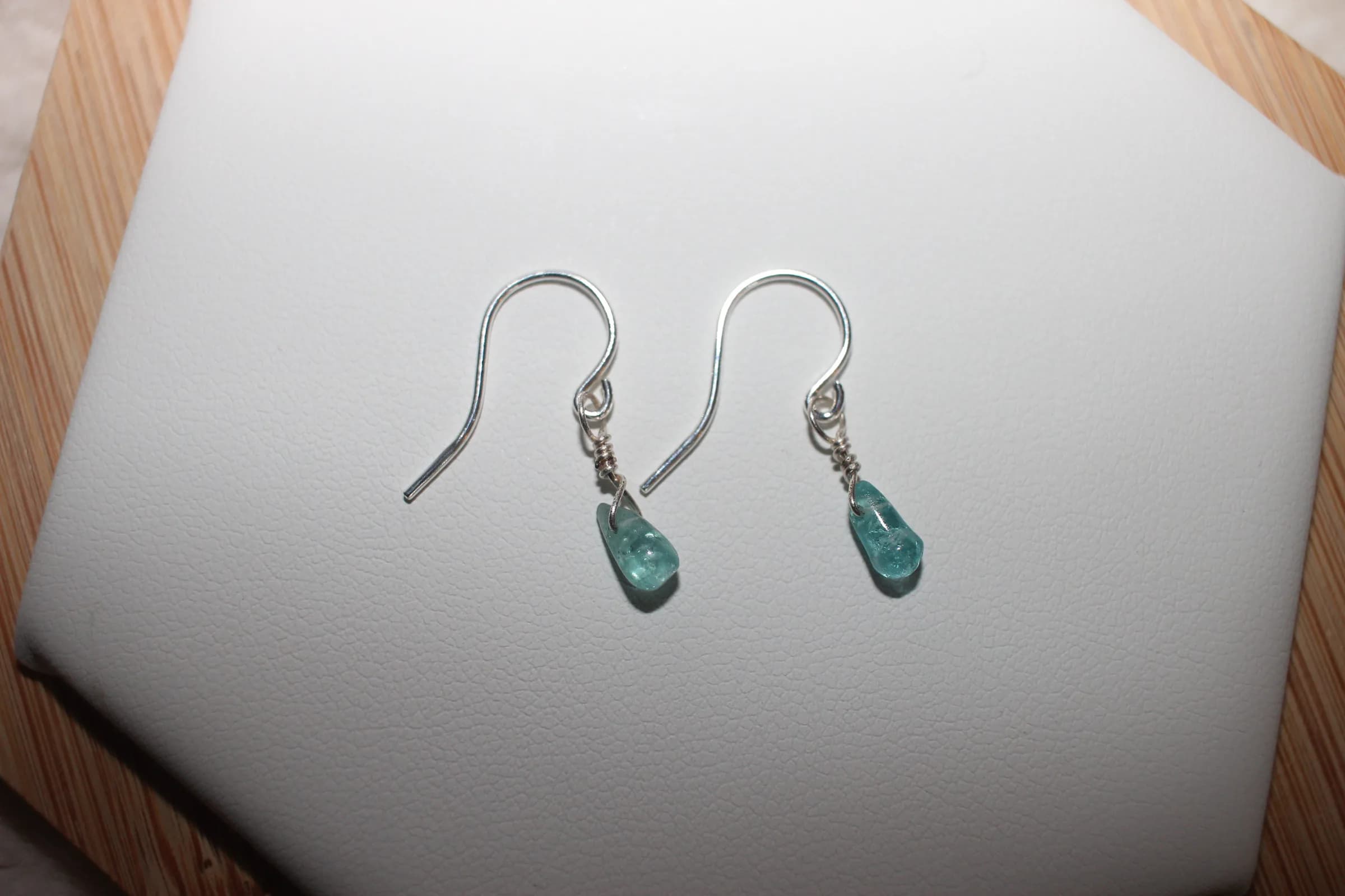 Blue Apatite Earrings Silver Filled image 1