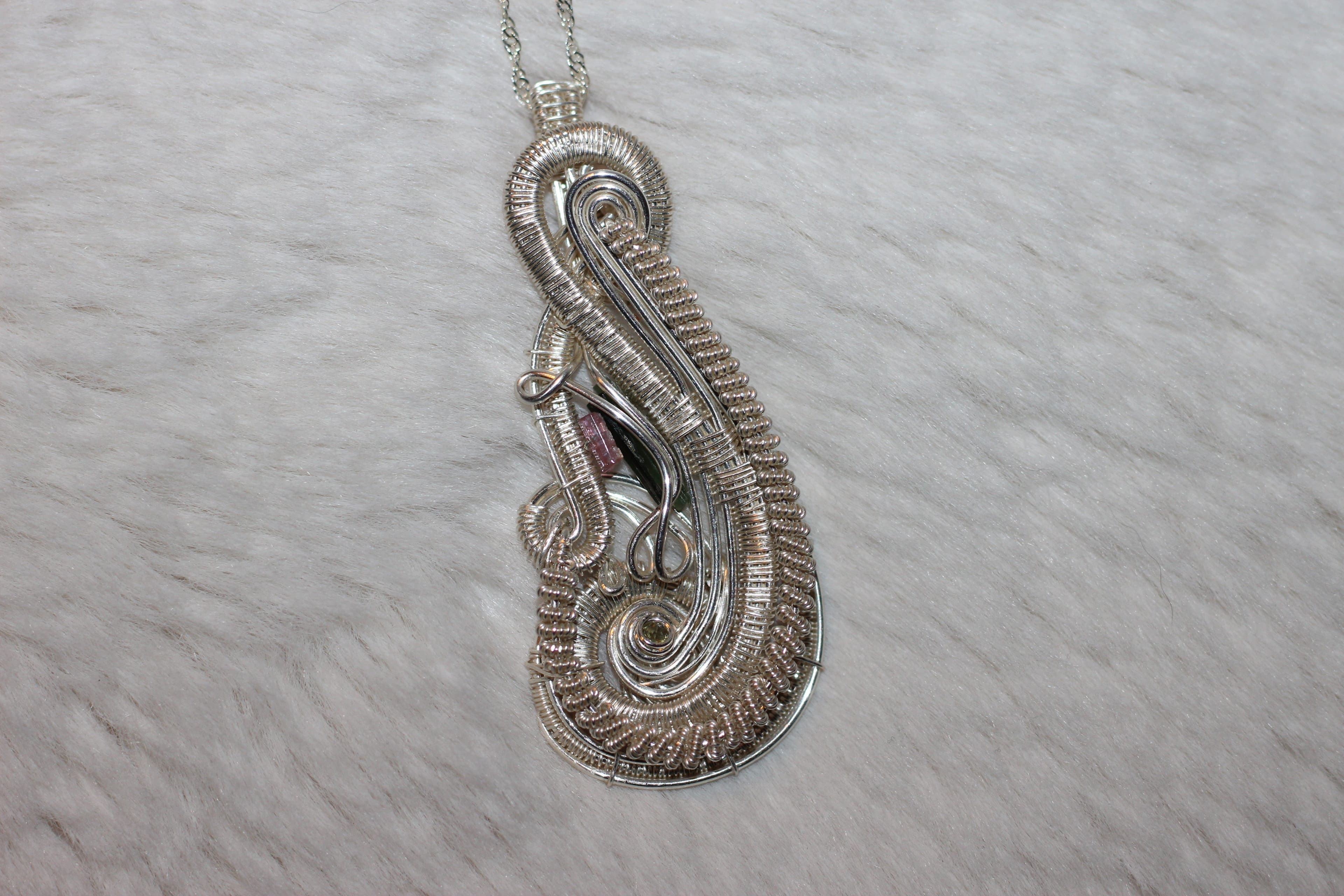 Multi Tourmaline Necklace Silver Filled image 2