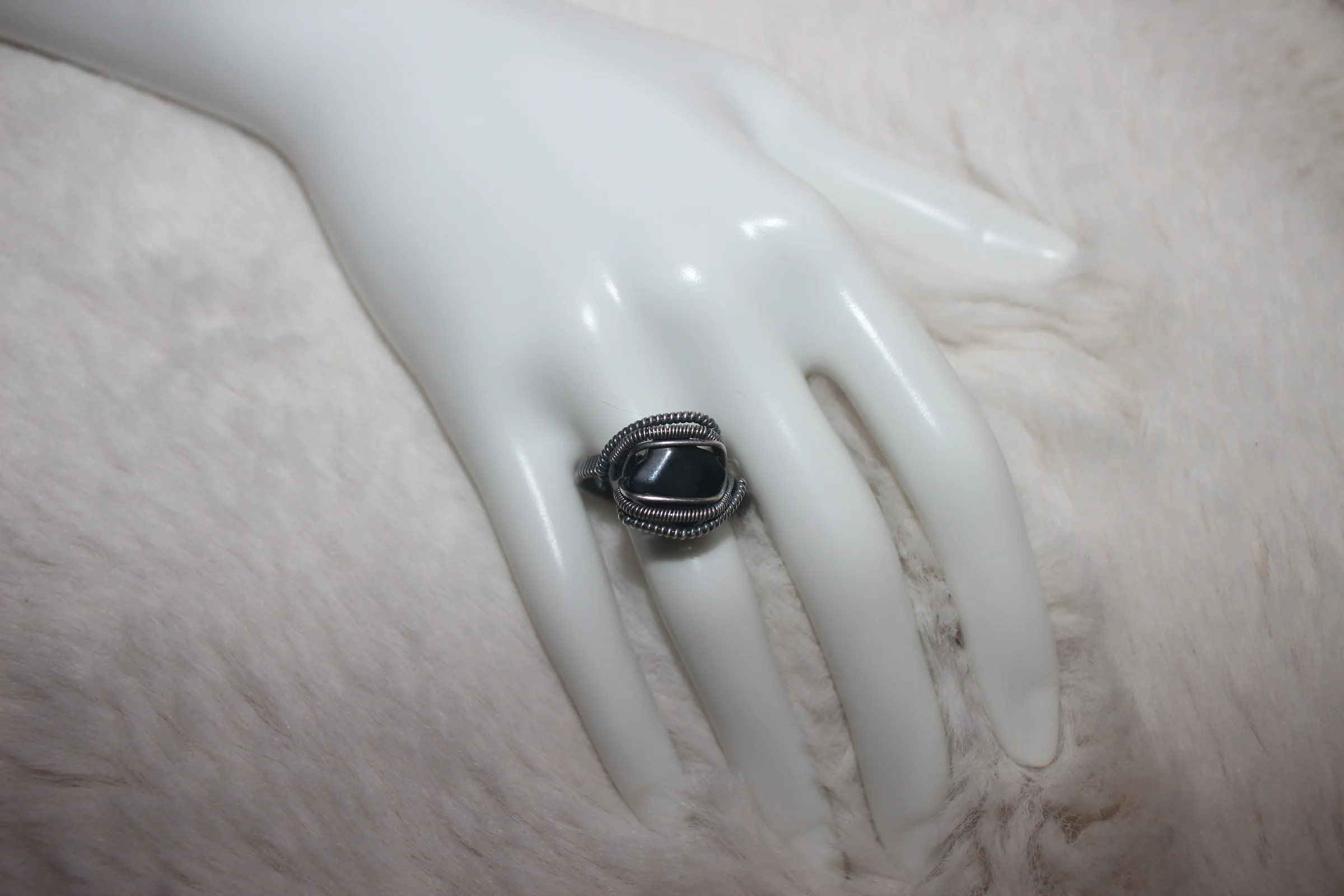 Onyx Ring Argentium Sterling Silver image 1