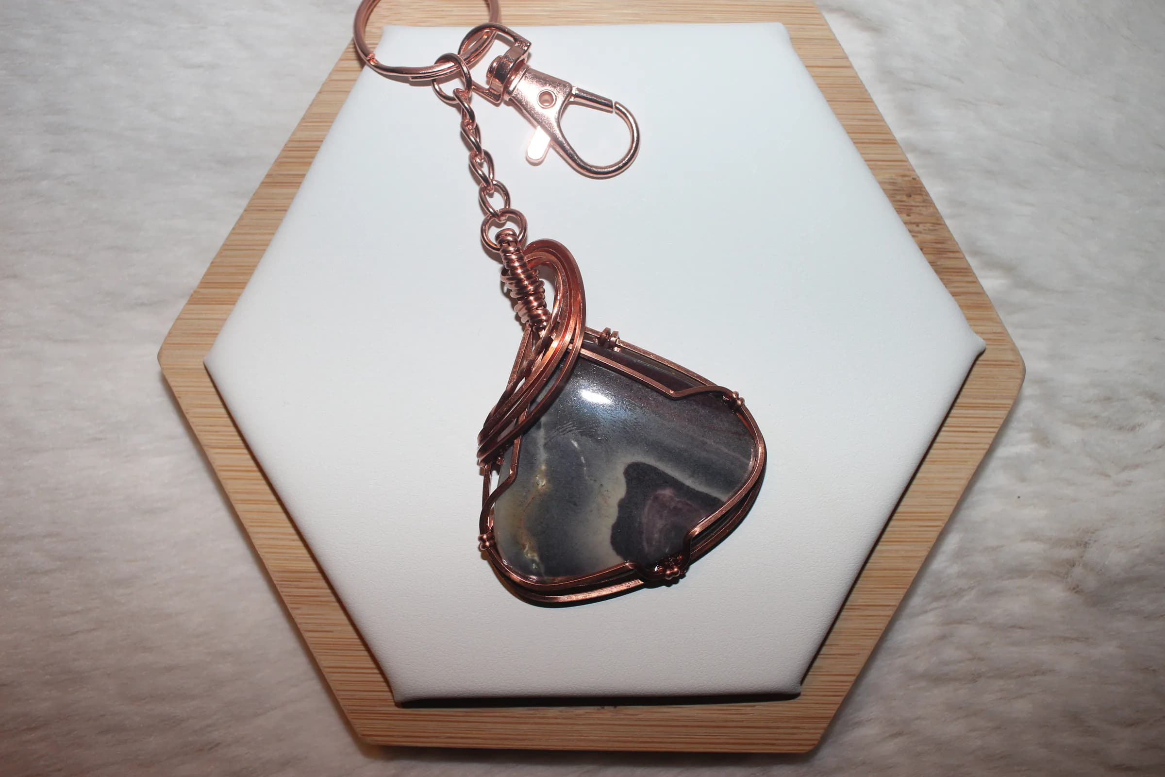 Porcelain Jasper Key-chain Copper image 1