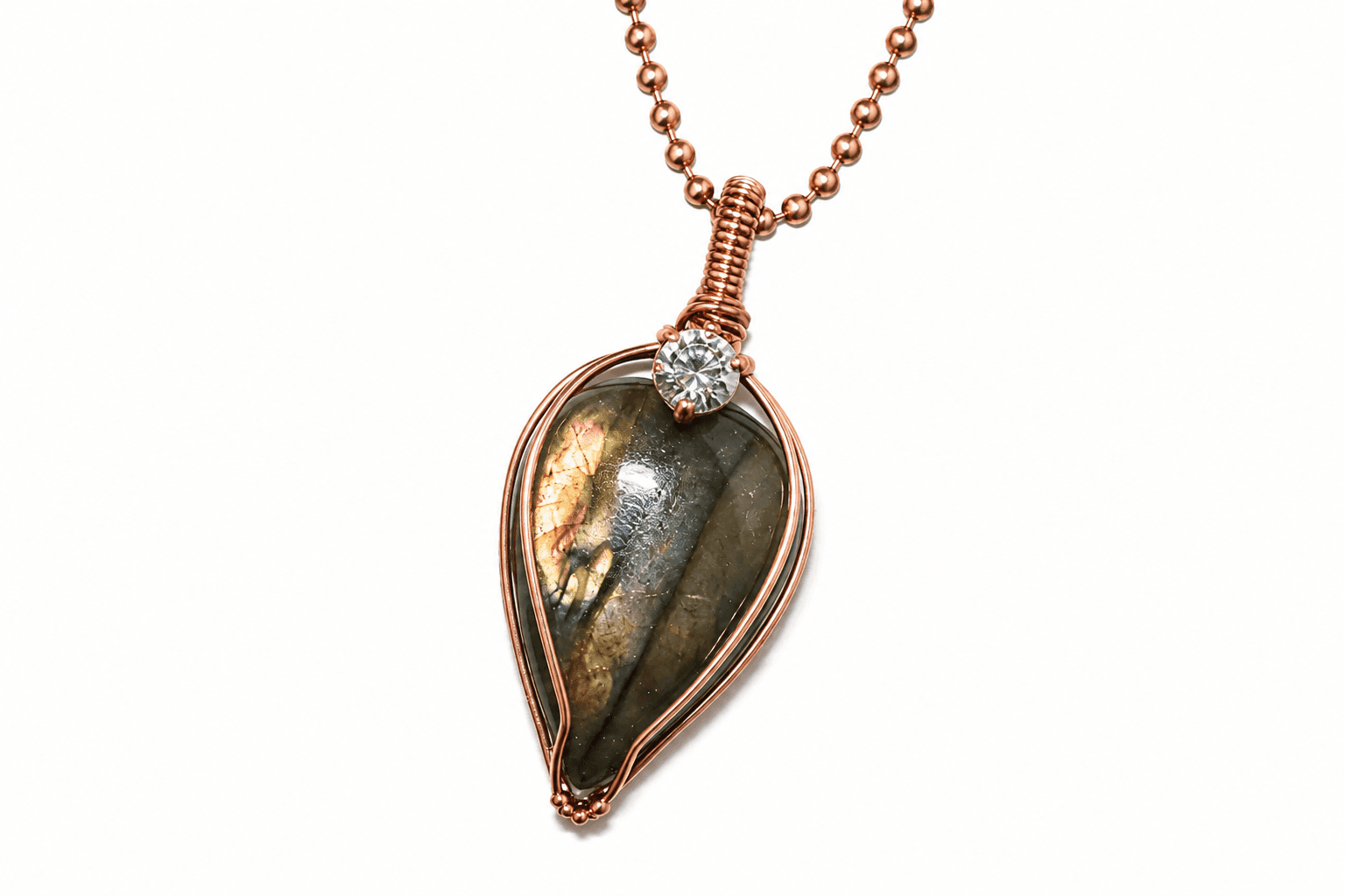Labradorite Necklace Copper image 1