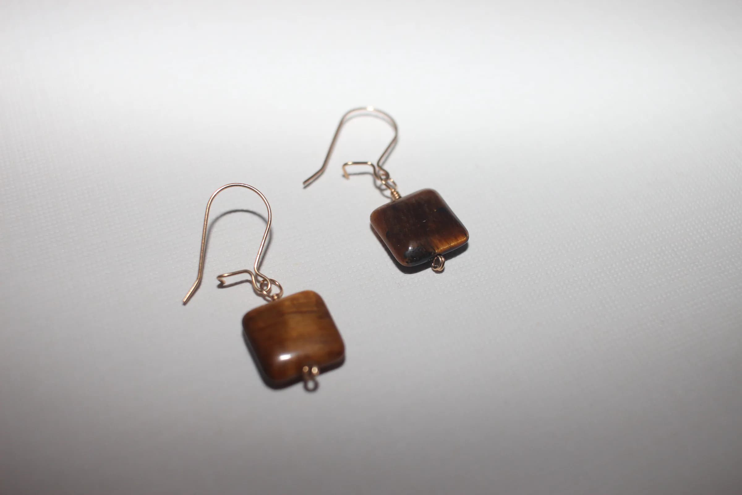 Tigers Eye Earrings Gold Filled image 2
