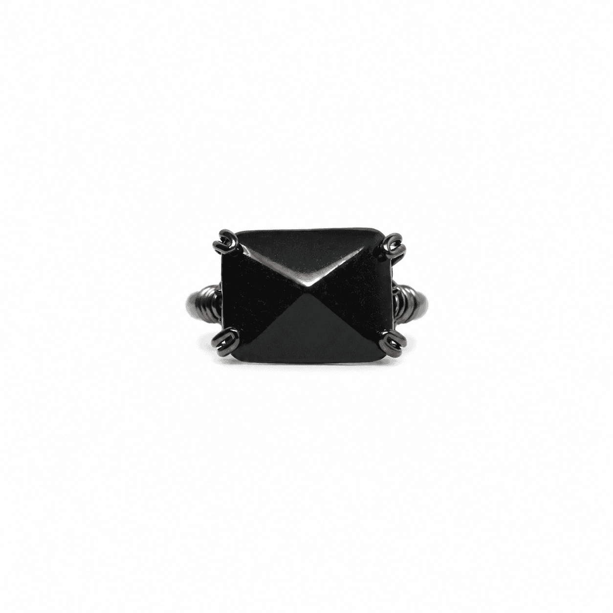 Onyx Ring Oxidized Silver Filled image 1