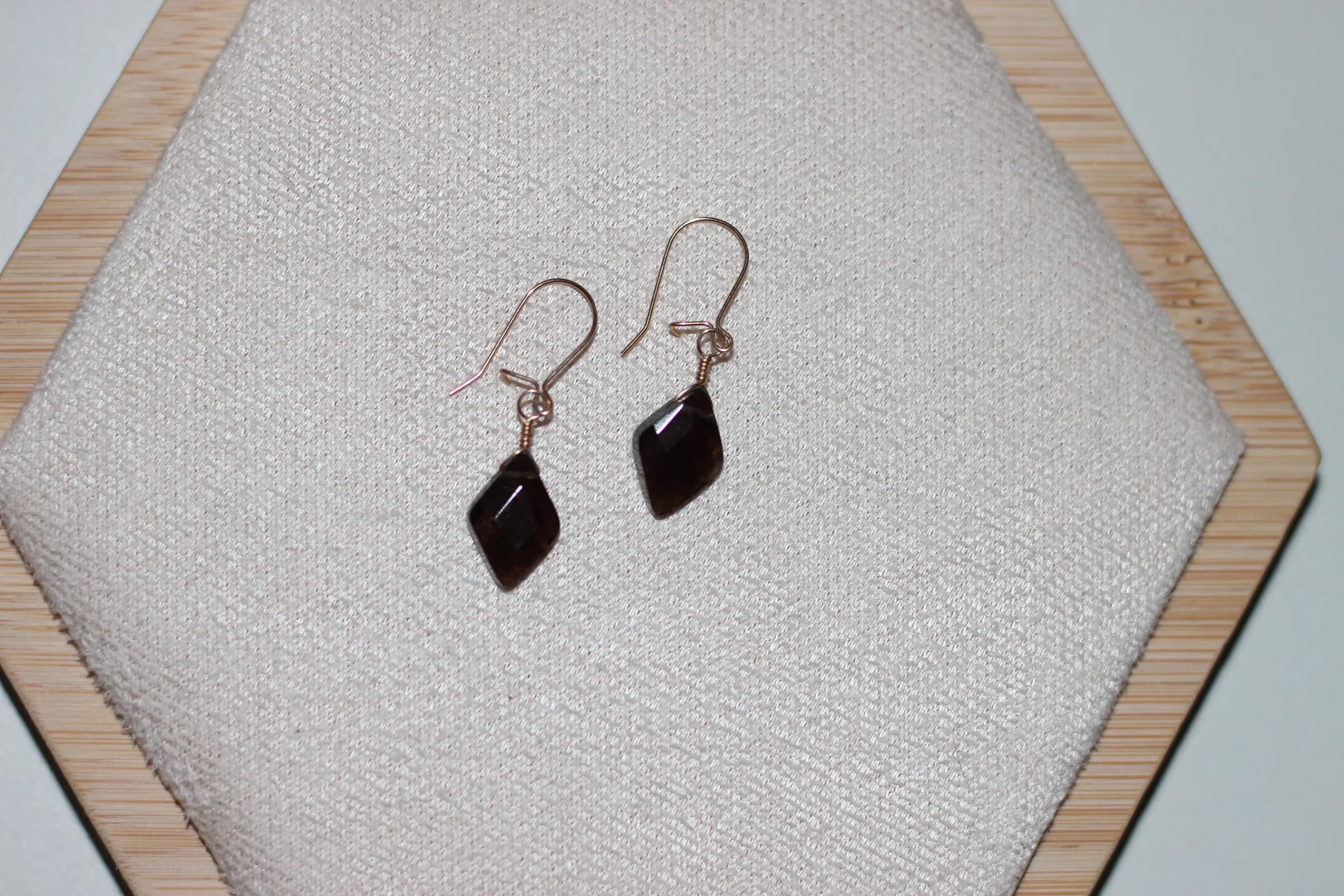 Smokey Quartz Earrings Gold Filled image 1
