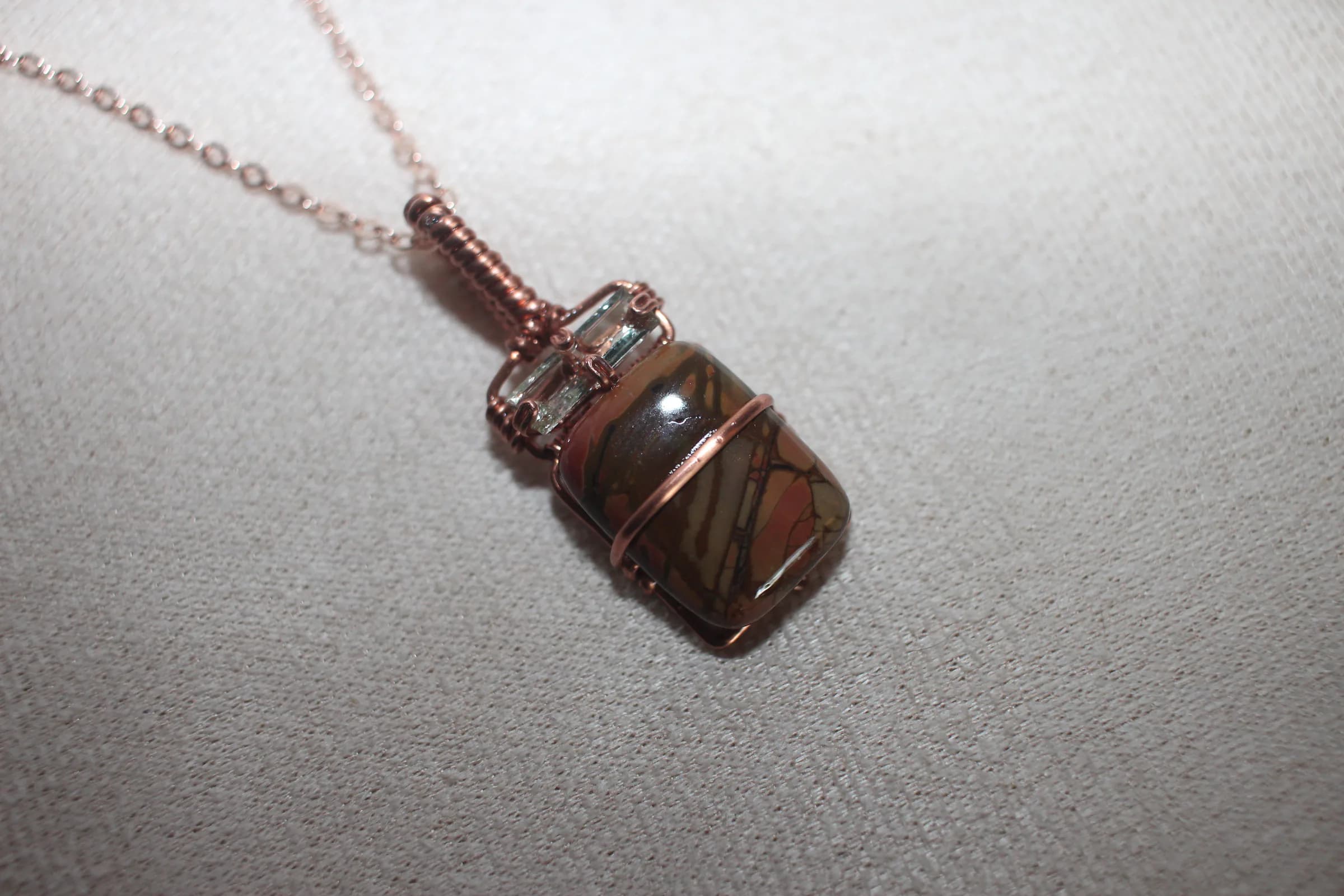 Cherry Creek Jasper Tourmaline Necklace Copper image 2