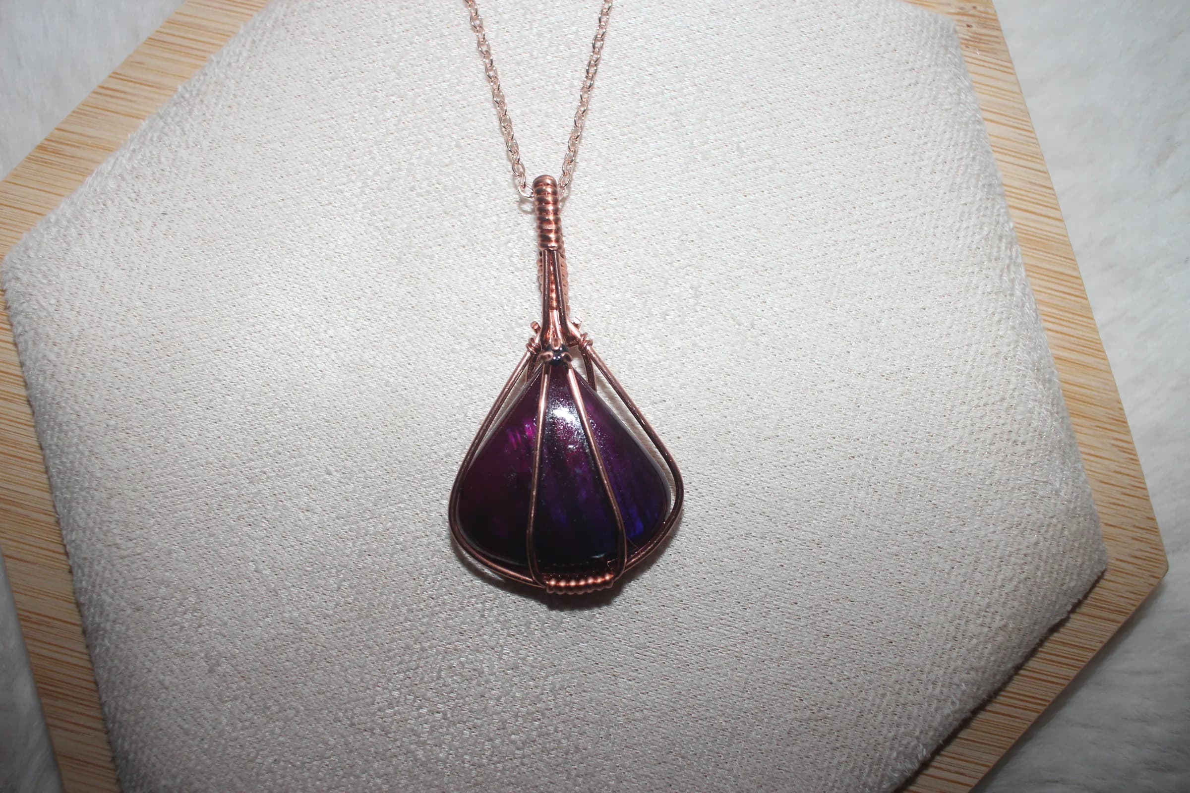 Pink Labradorite Necklace Copper image 1