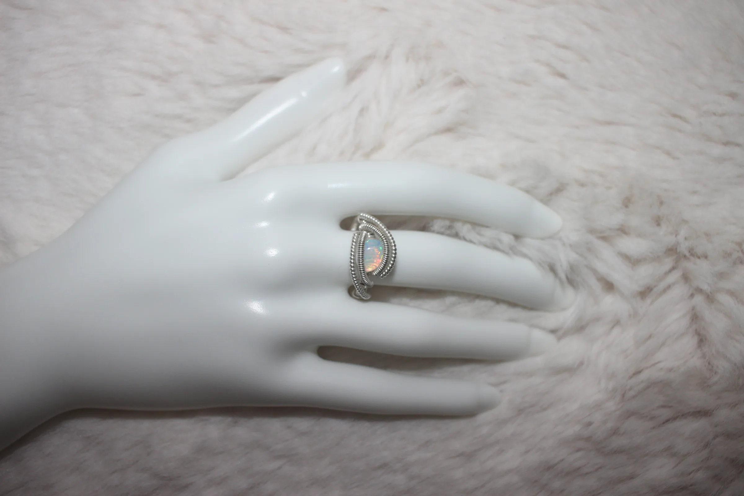 Ethiopian Opal Ring Argentium Sterling Silver image 2
