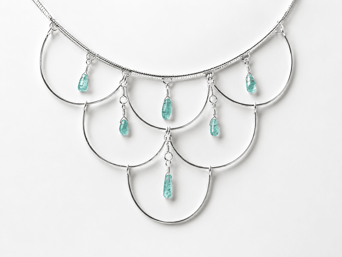 Blue Apatite Necklace Silver Filled image 1