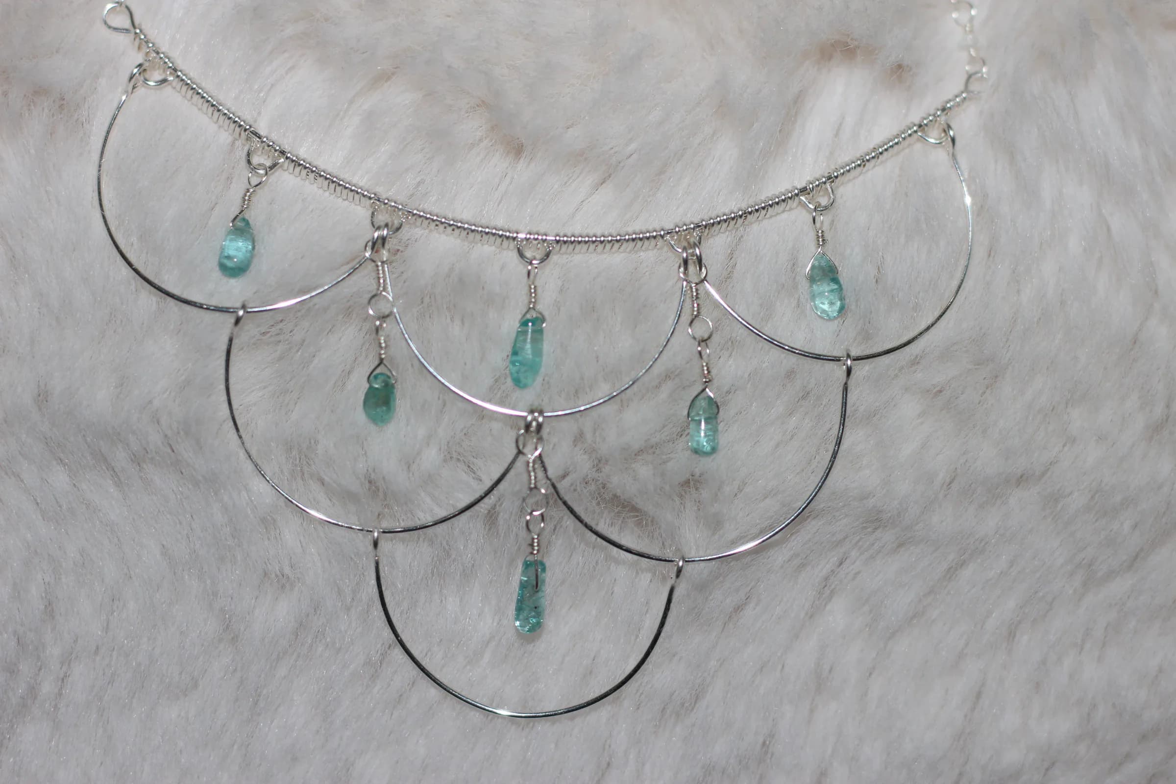 Blue Apatite Necklace Silver Filled image 2