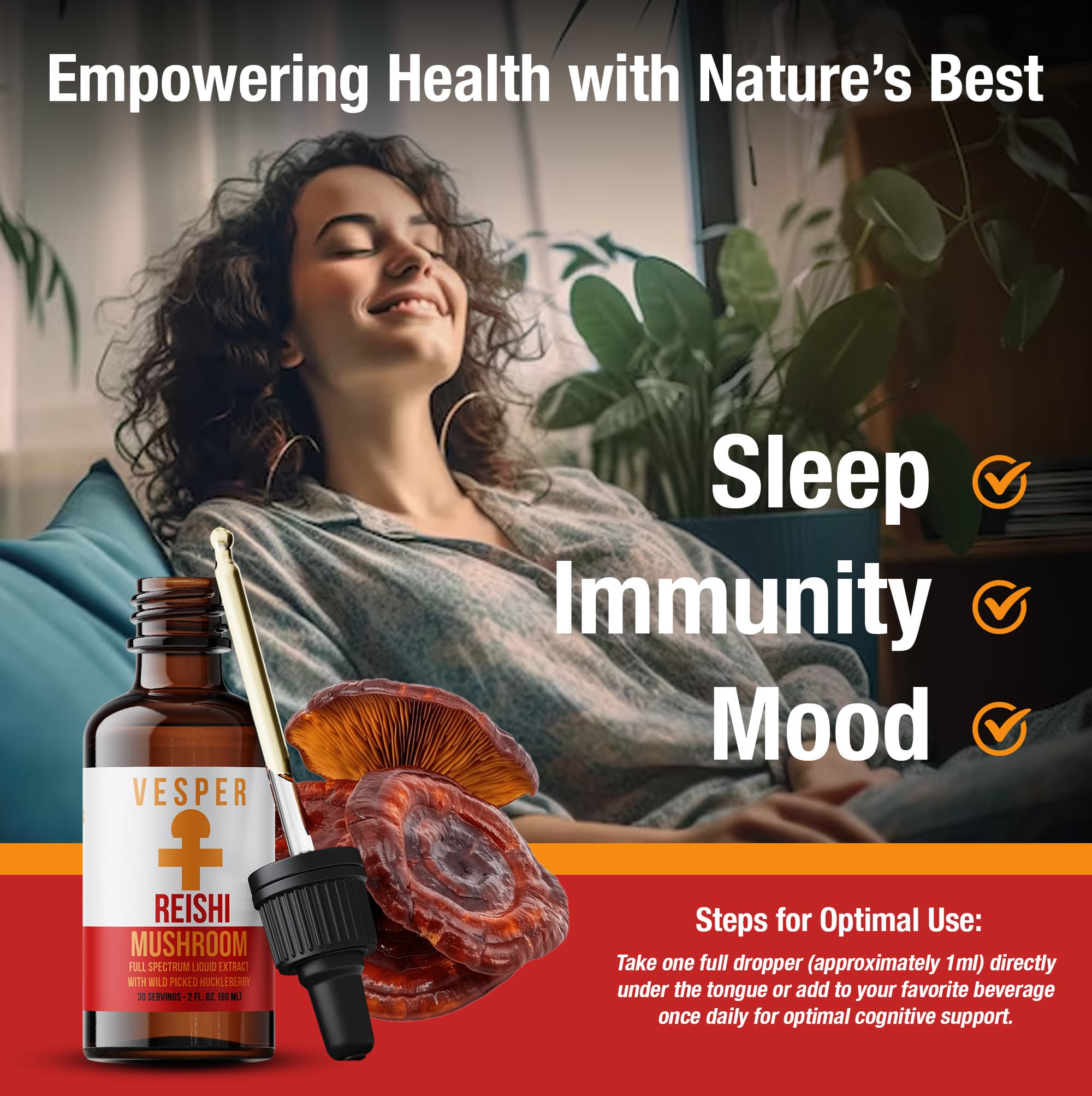 Reishi Extract 2 oz Sleep, Anxiety, Immunity image 2