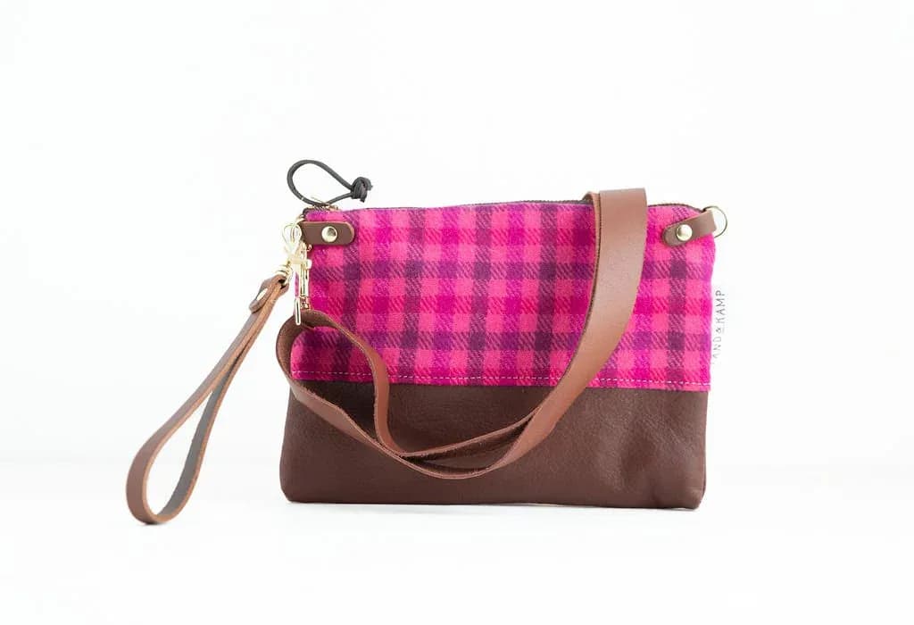 3-in-1 Wristlet in Pink Plaid Wool image 2