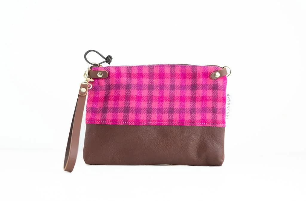 3-in-1 Wristlet in Pink Plaid Wool image 1