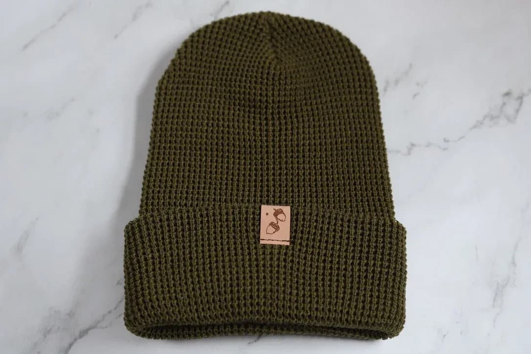 Avocado Waffle Knit Beanie image 1
