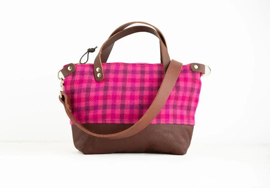 Bitsy Purse in Pink Plaid Wool image 2
