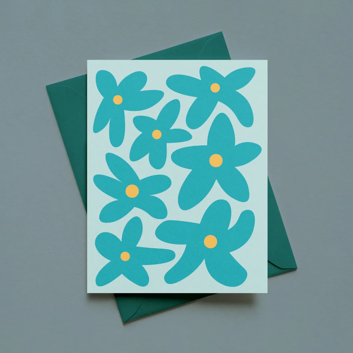 Teal Flowers Card image 1
