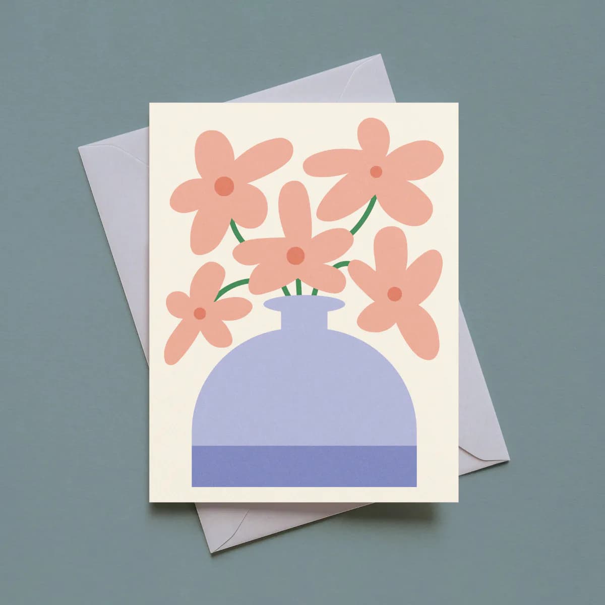 Pink Flowers in Pot Card image 1