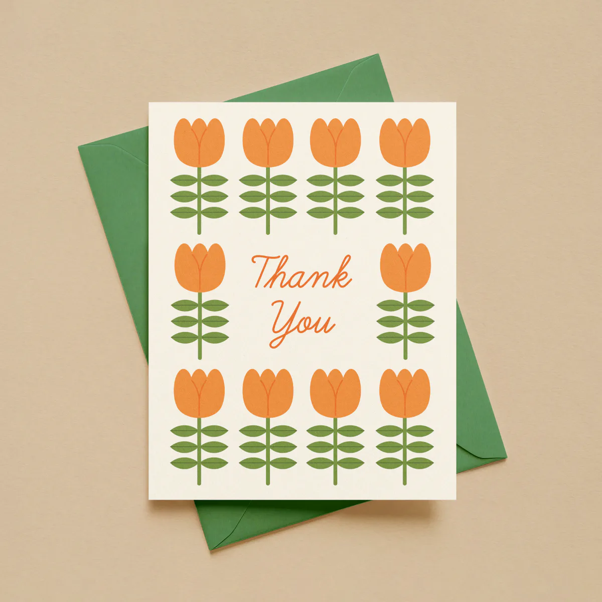 Orange Tulip Thank You Card image 1